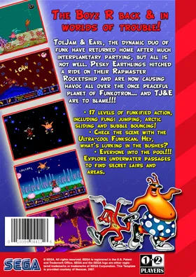 ToeJam & Earl in Panic auf Funkotron (Germany) box cover back